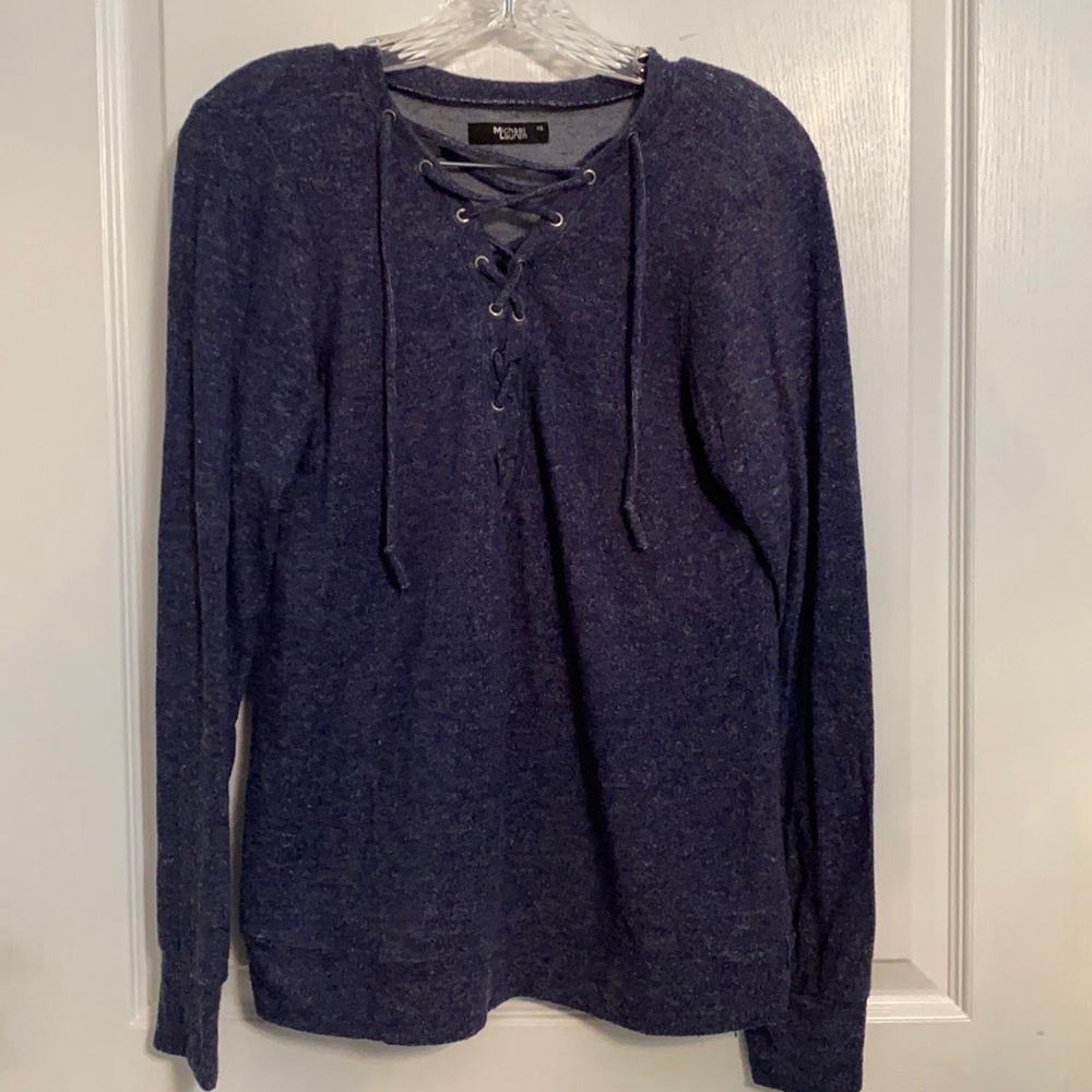 Michael Lauren Lace-Up Sweatshirt